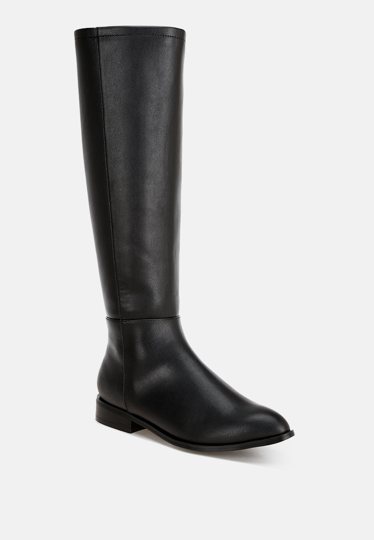 Quartet Low Heel Knee High Boots#color_black-smooth