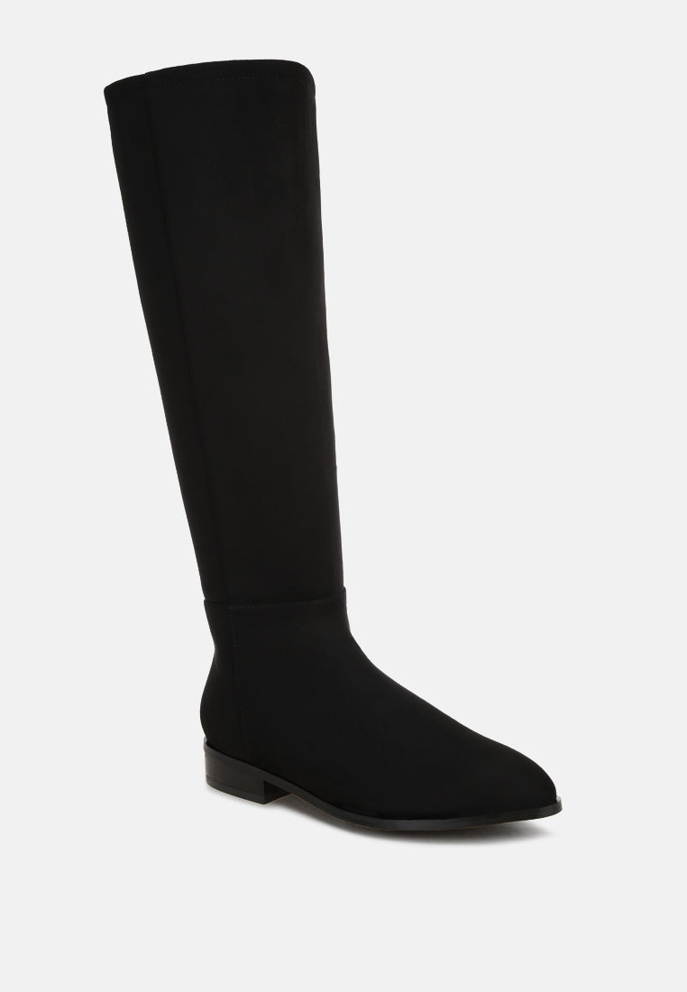 Quartet Low Heel Knee High Boots#color_black-suede