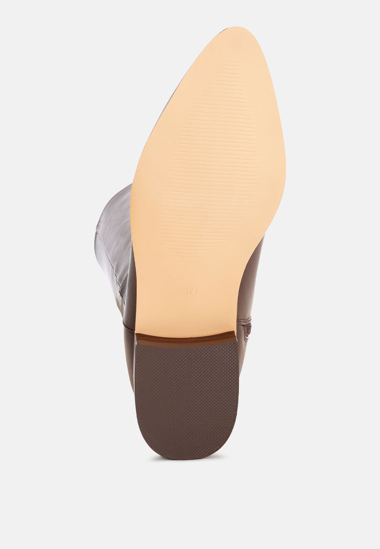 Quartet Low Heel Knee High Boots#color_brown-smooth