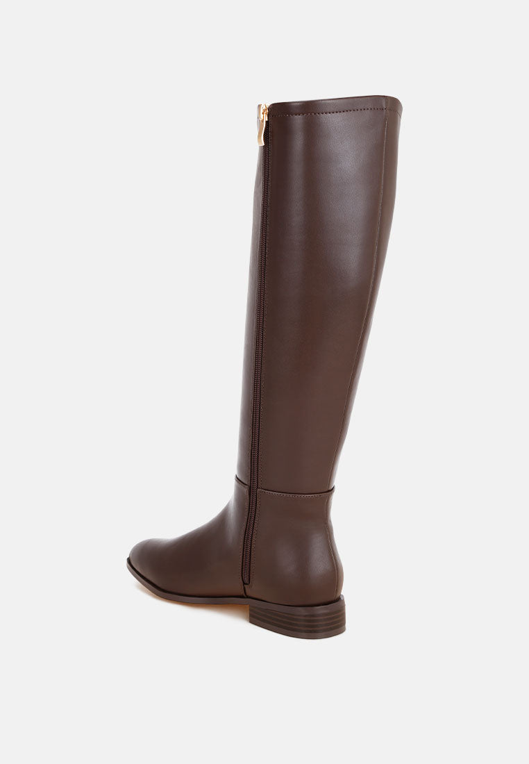 Quartet Low Heel Knee High Boots#color_brown-smooth