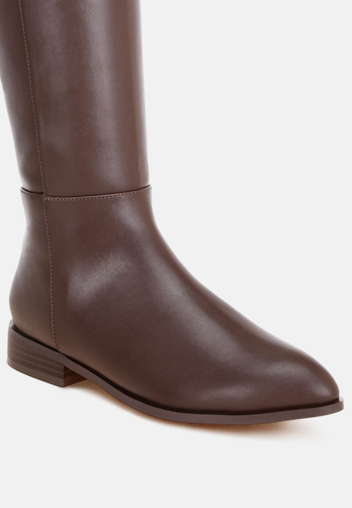 Quartet Low Heel Knee High Boots#color_brown-smooth