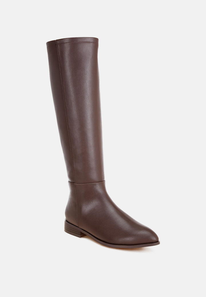 Quartet Low Heel Knee High Boots#color_brown-smooth