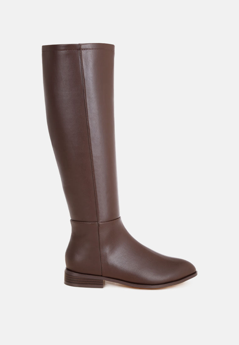 Quartet Low Heel Knee High Boots#color_brown-smooth