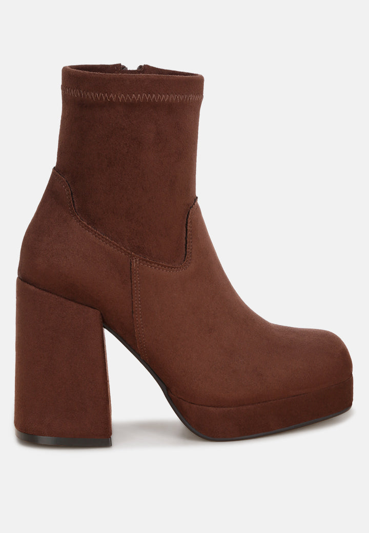 Antbera Elevated Square Toe Ankle Boots#color_brown-suede