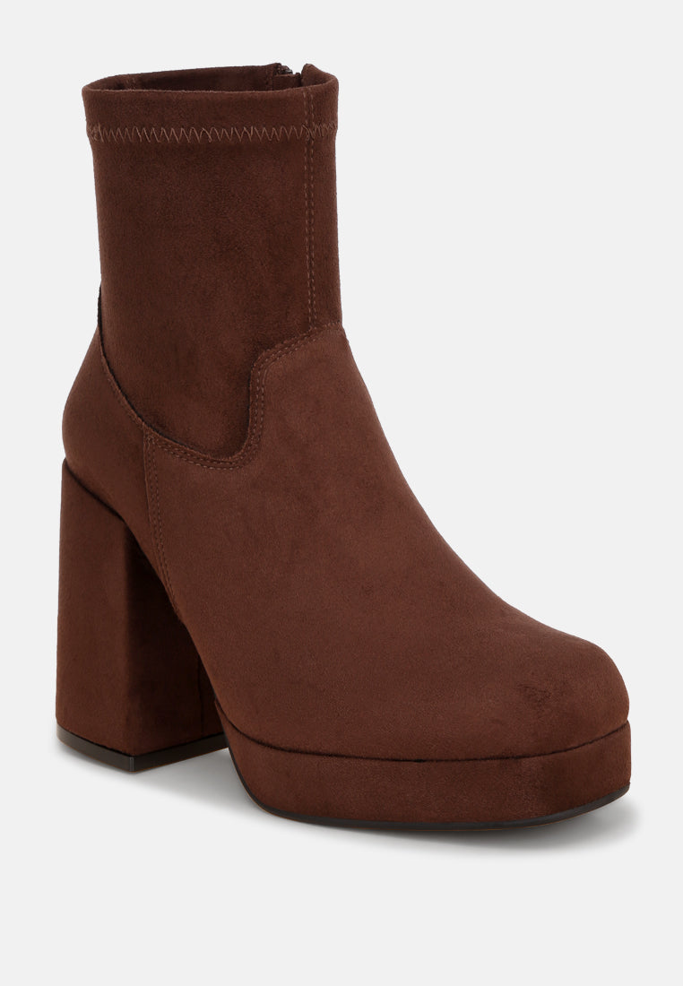 Antbera Elevated Square Toe Ankle Boots#color_brown-suede