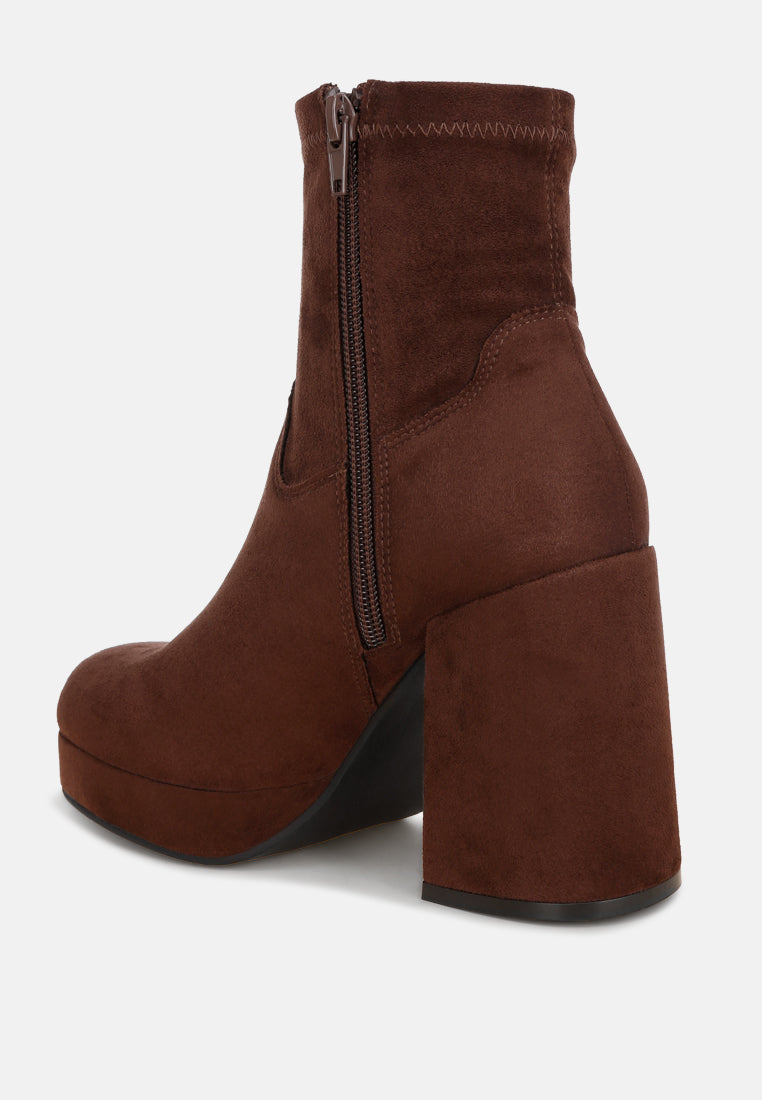 Antbera Elevated Square Toe Ankle Boots#color_brown-suede