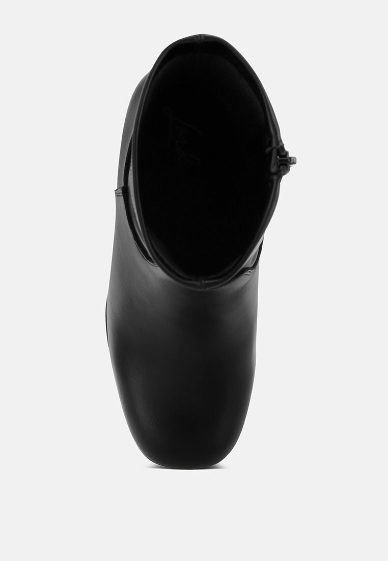 Antbera Elevated Square Toe Ankle Boots#color_black-smooth