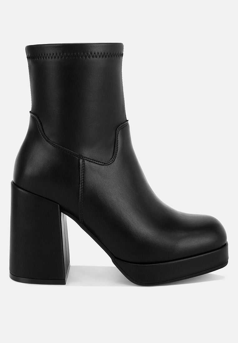 Antbera Elevated Square Toe Ankle Boots#color_black-smooth
