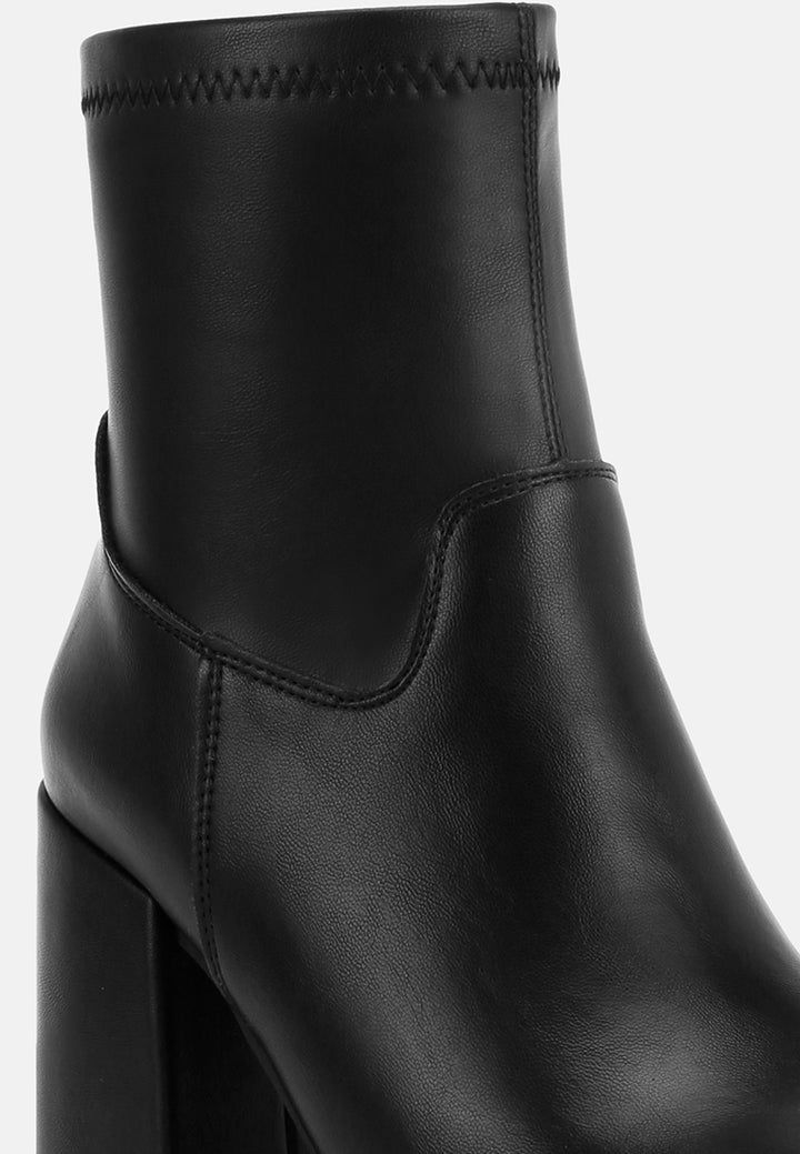 Antbera Elevated Square Toe Ankle Boots#color_black-smooth