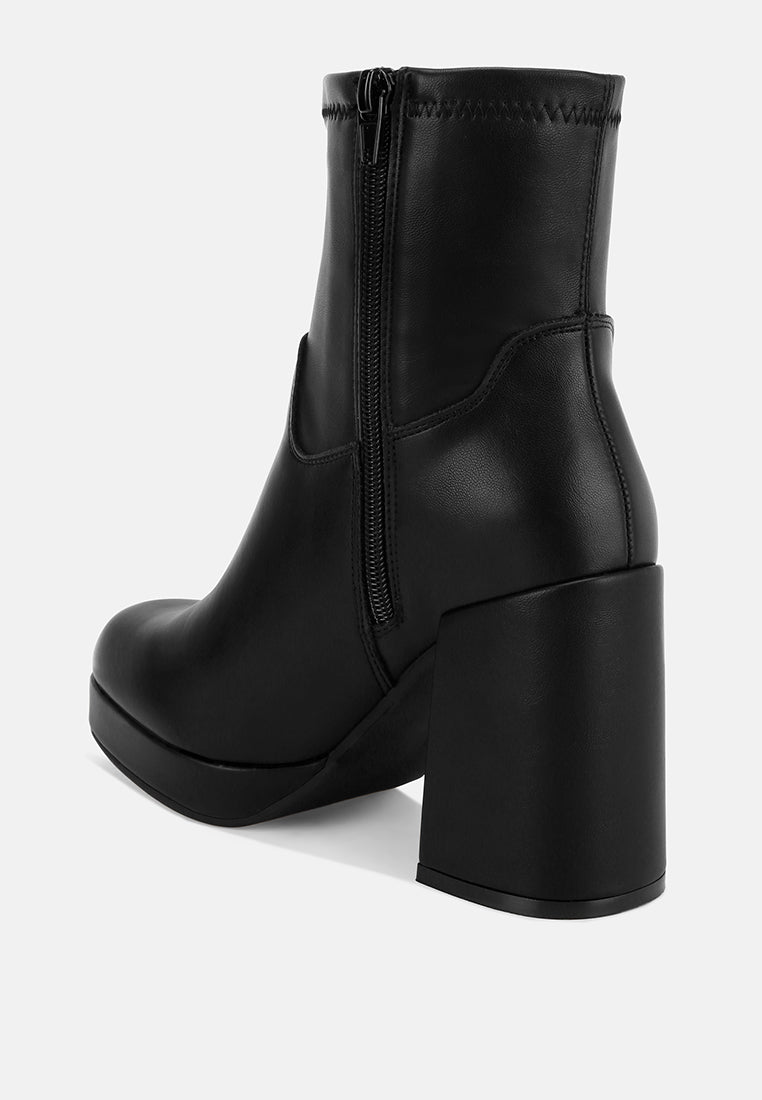 Antbera Elevated Square Toe Ankle Boots#color_black-smooth