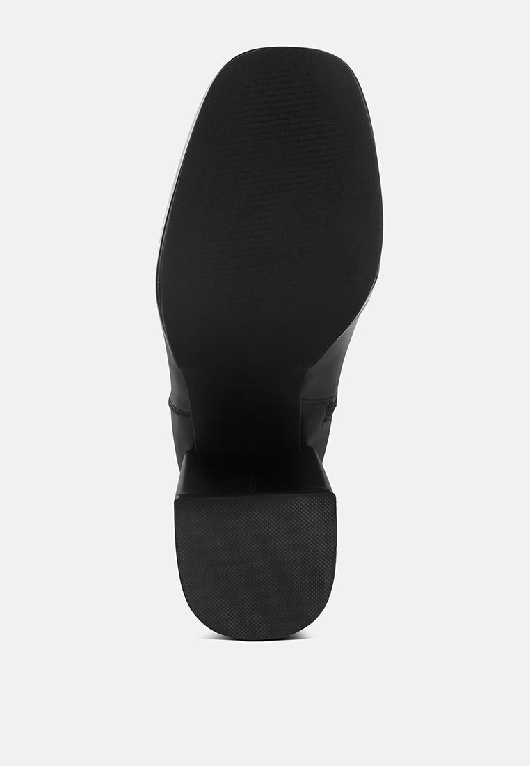 Antbera Elevated Square Toe Ankle Boots#color_black-smooth