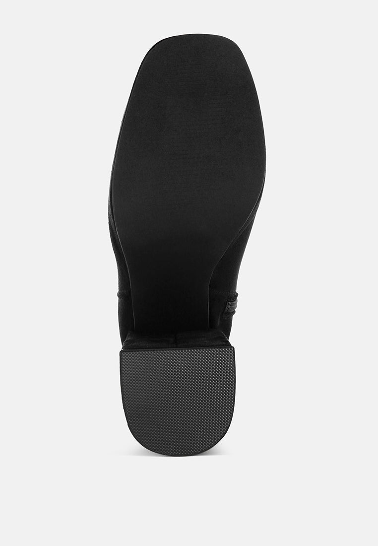 Antbera Elevated Square Toe Ankle Boots#color_black-suede