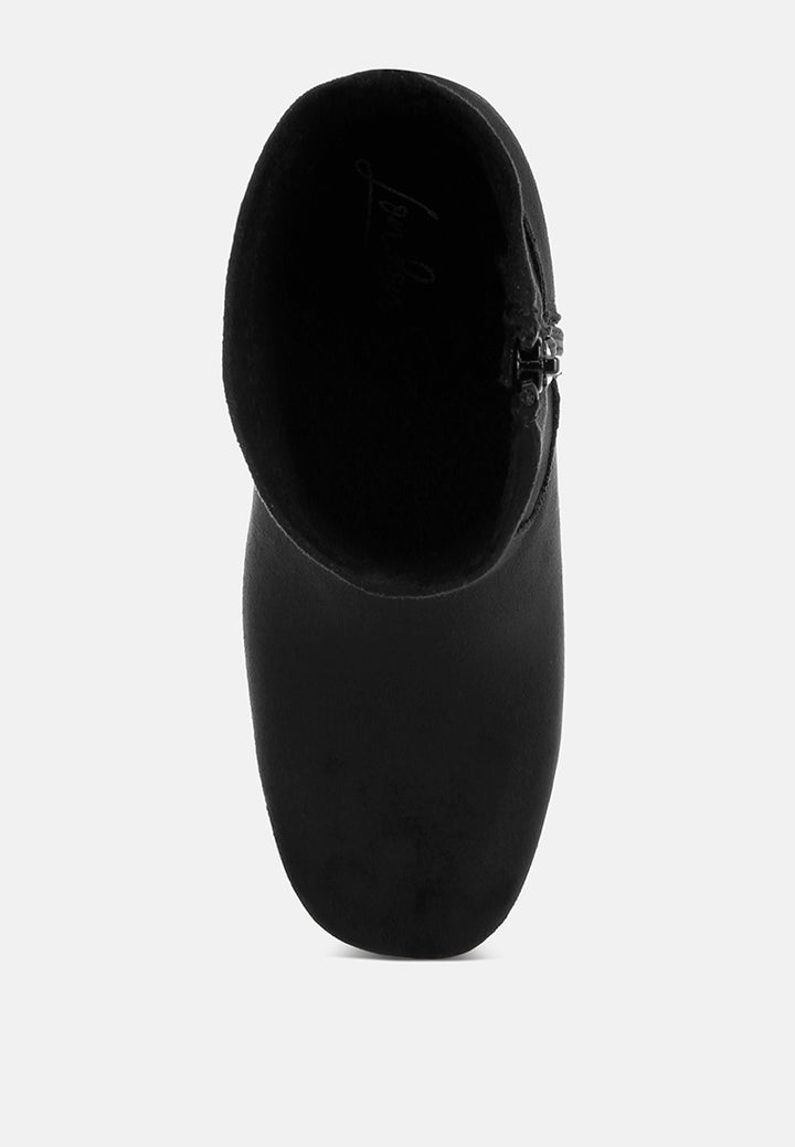 Antbera Elevated Square Toe Ankle Boots#color_black-suede