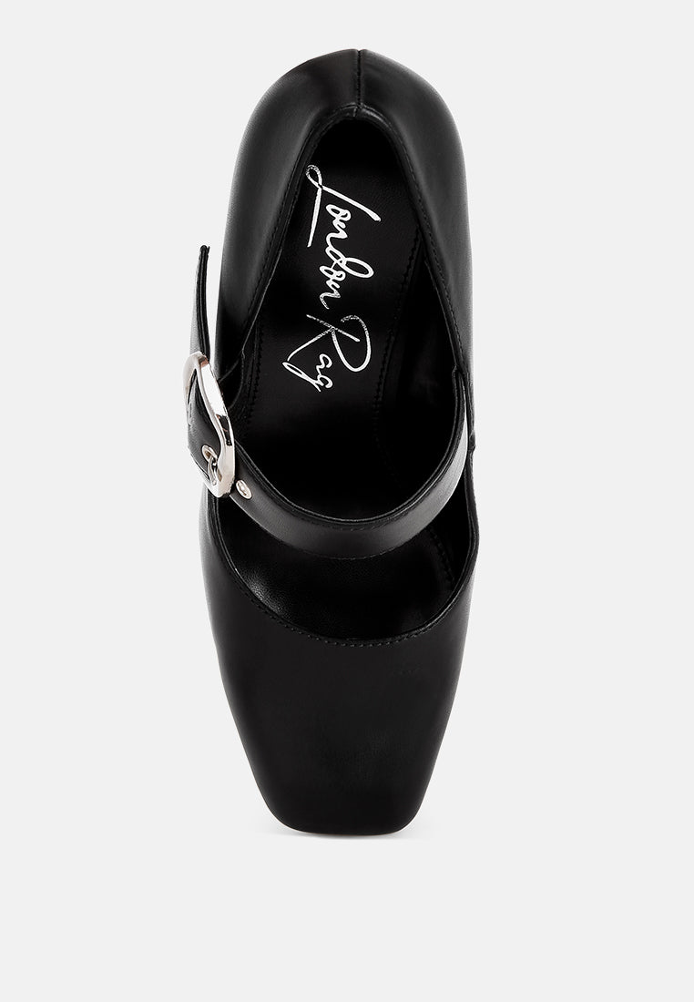 Mayuza Square Toe Strap Sandals#color_black-smooth