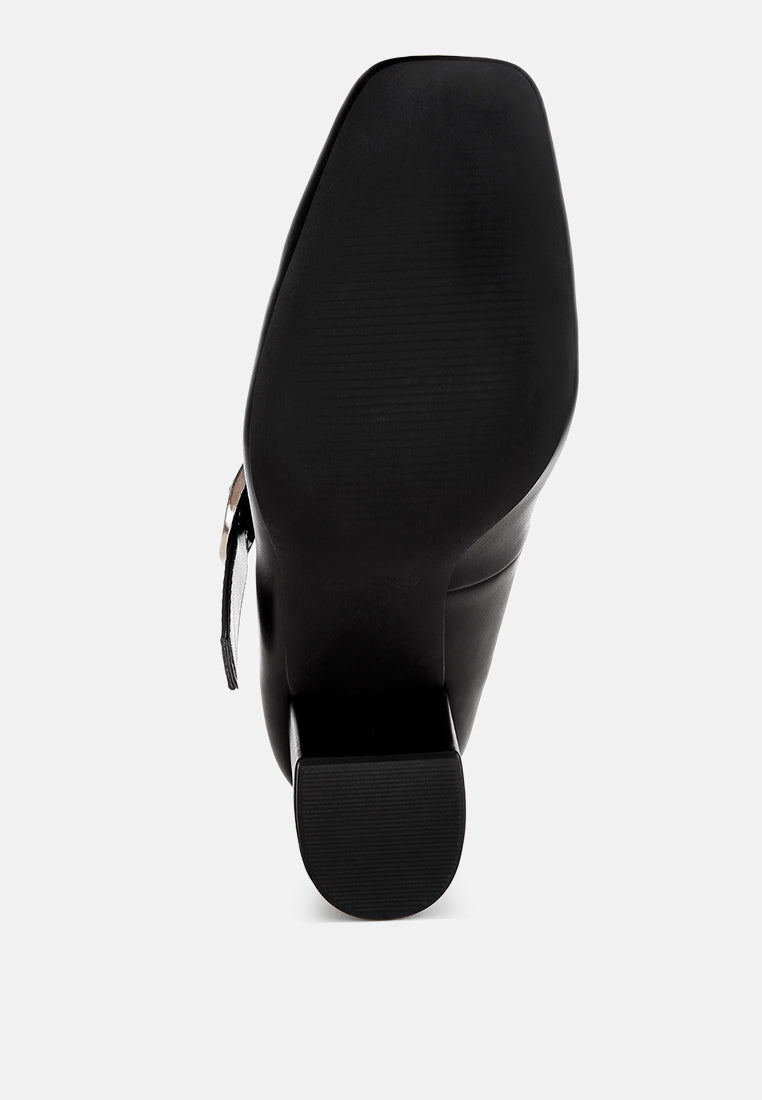 Mayuza Square Toe Strap Sandals#color_black-smooth