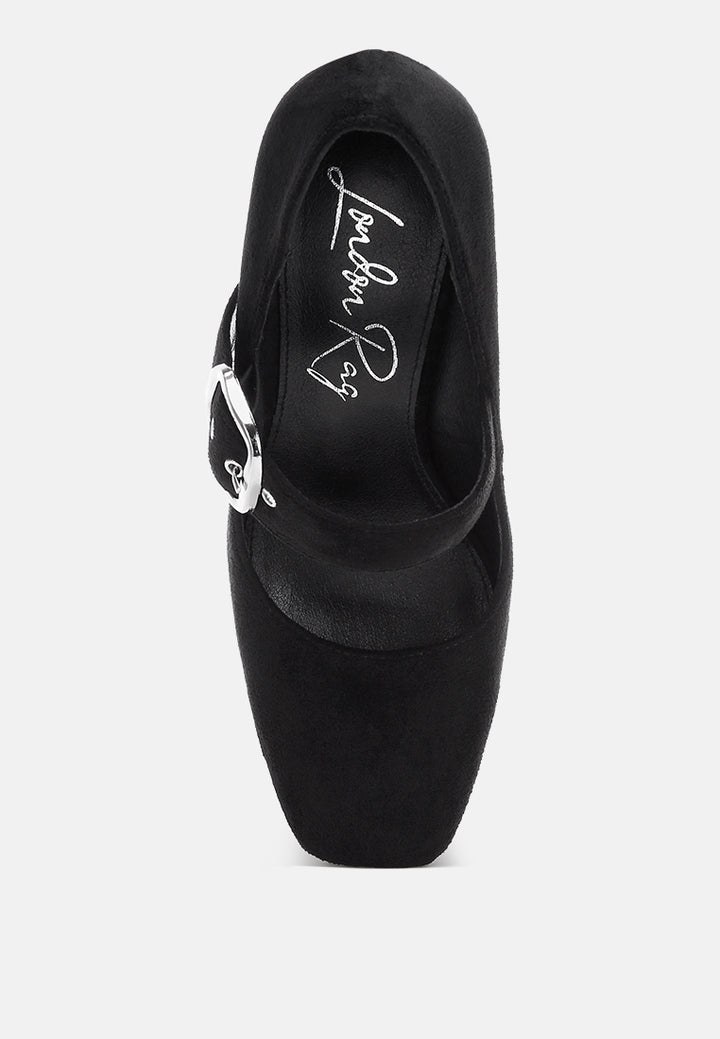 Mayuza Square Toe Strap Sandals#color_black-suede