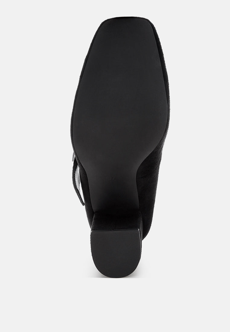Mayuza Square Toe Strap Sandals#color_black-suede