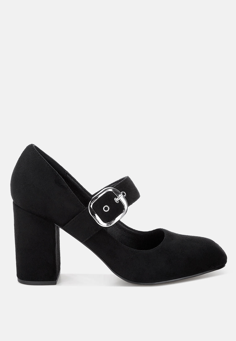 Mayuza Square Toe Strap Sandals#color_black-suede