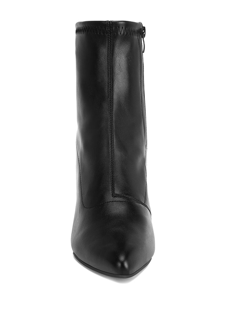 stretchable wedge boots#color_black-smooth
