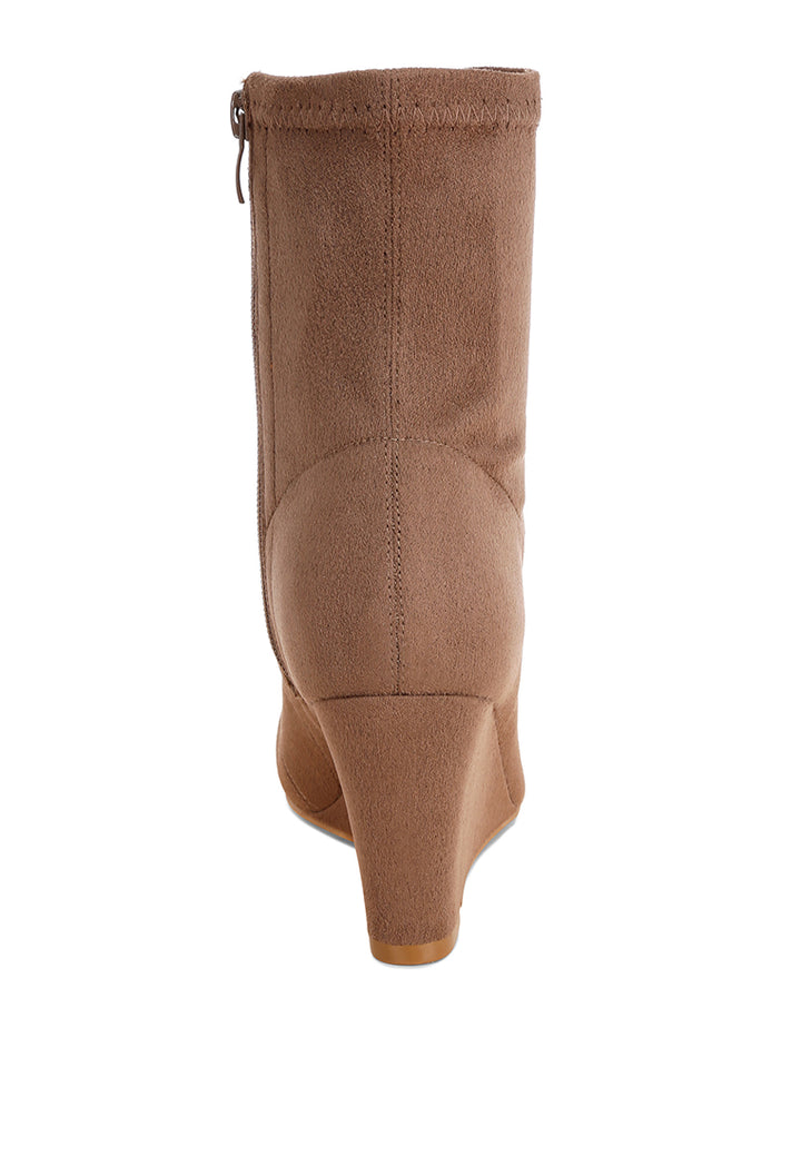 stretchable wedge boots#color_taupe-suede