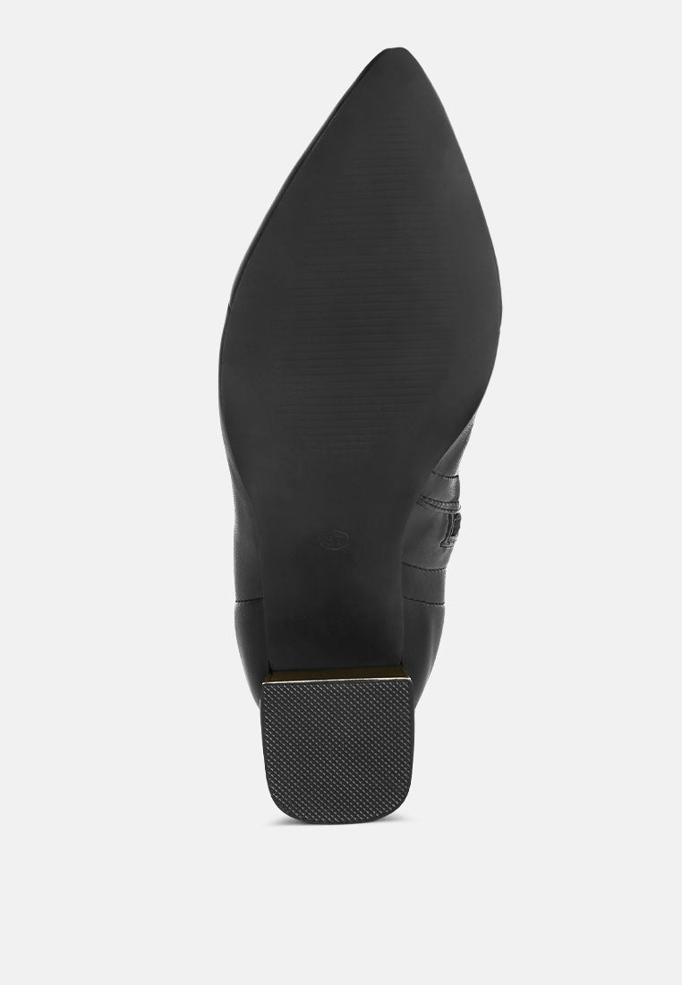 Easy Baddie Metallic Detail Stretchy Boots#color_black-smooth