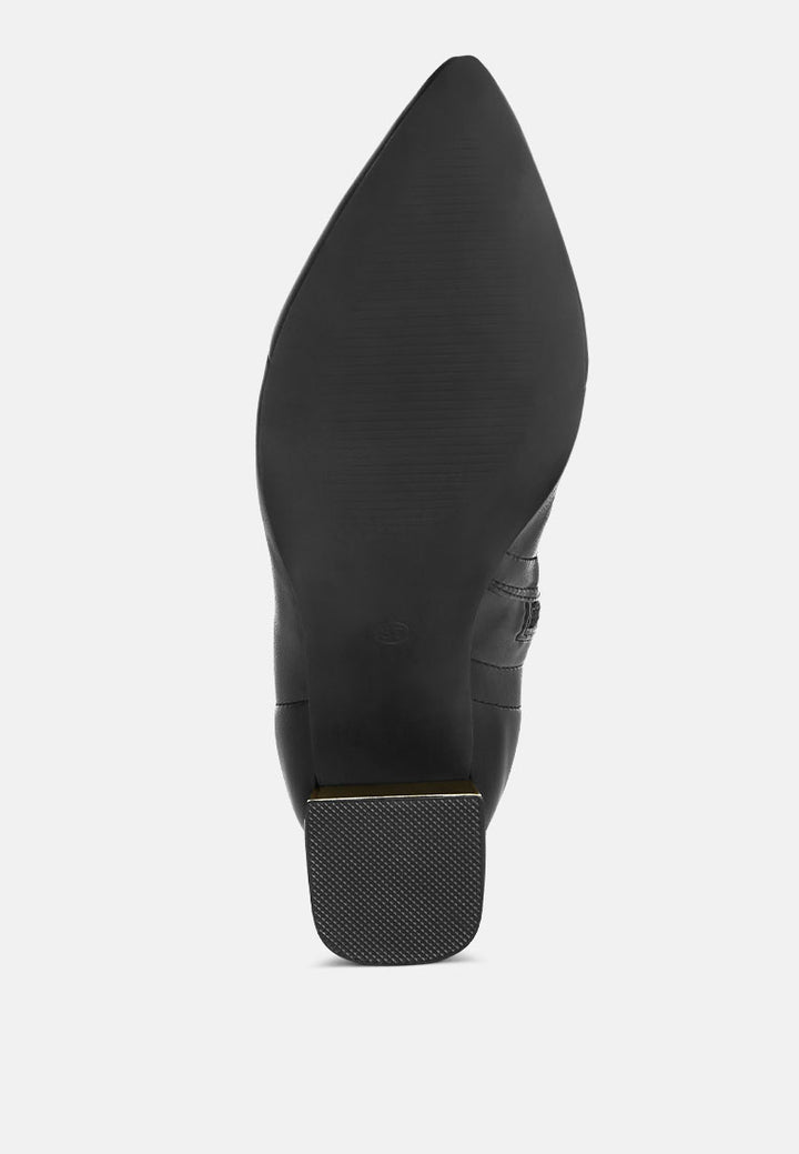 Easy Baddie Metallic Detail Stretchy Boots#color_black-smooth