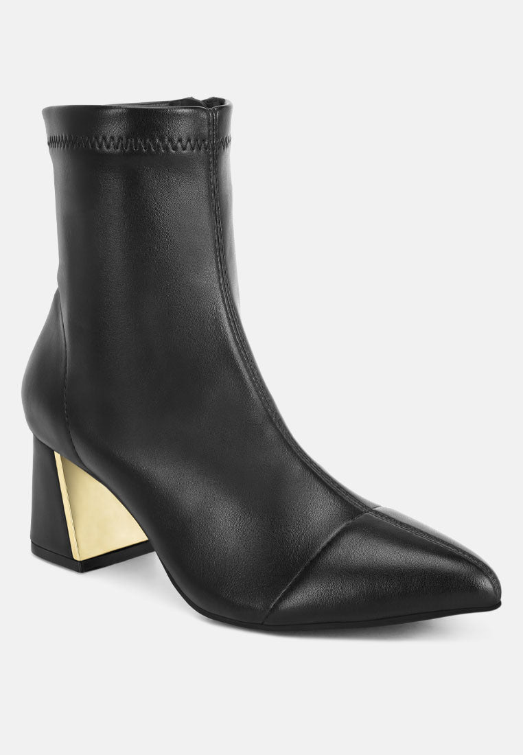 Easy Baddie Metallic Detail Stretchy Boots#color_black-smooth