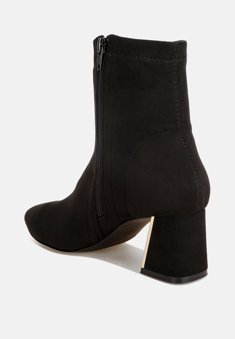 Easy Baddie Metallic Detail Stretchy Boots#color_black-suede