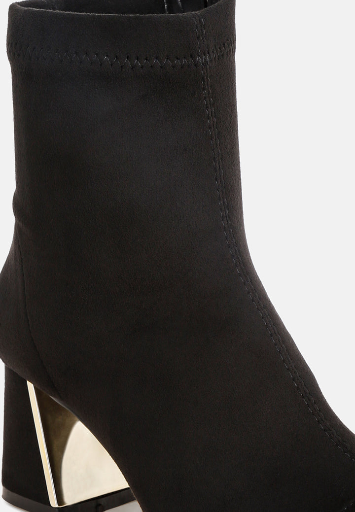 Easy Baddie Metallic Detail Stretchy Boots#color_black-suede