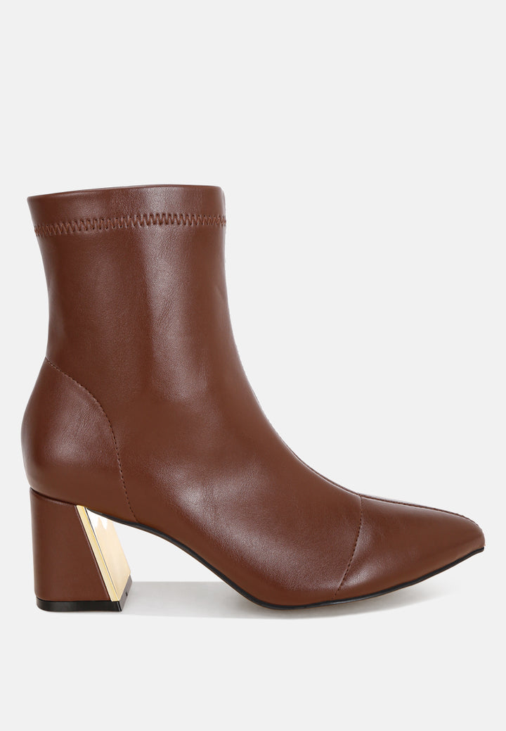 Easy Baddie Metallic Detail Stretchy Boots#color_brown-smooth