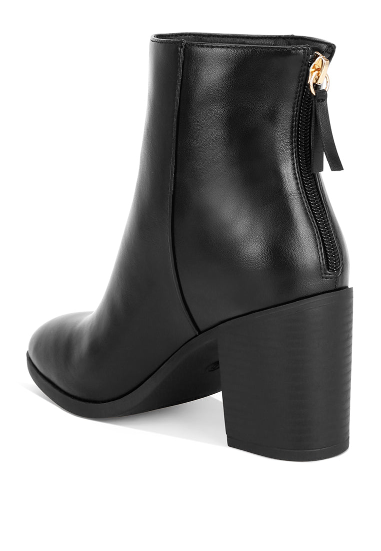 high block heel boots#color_black-smooth