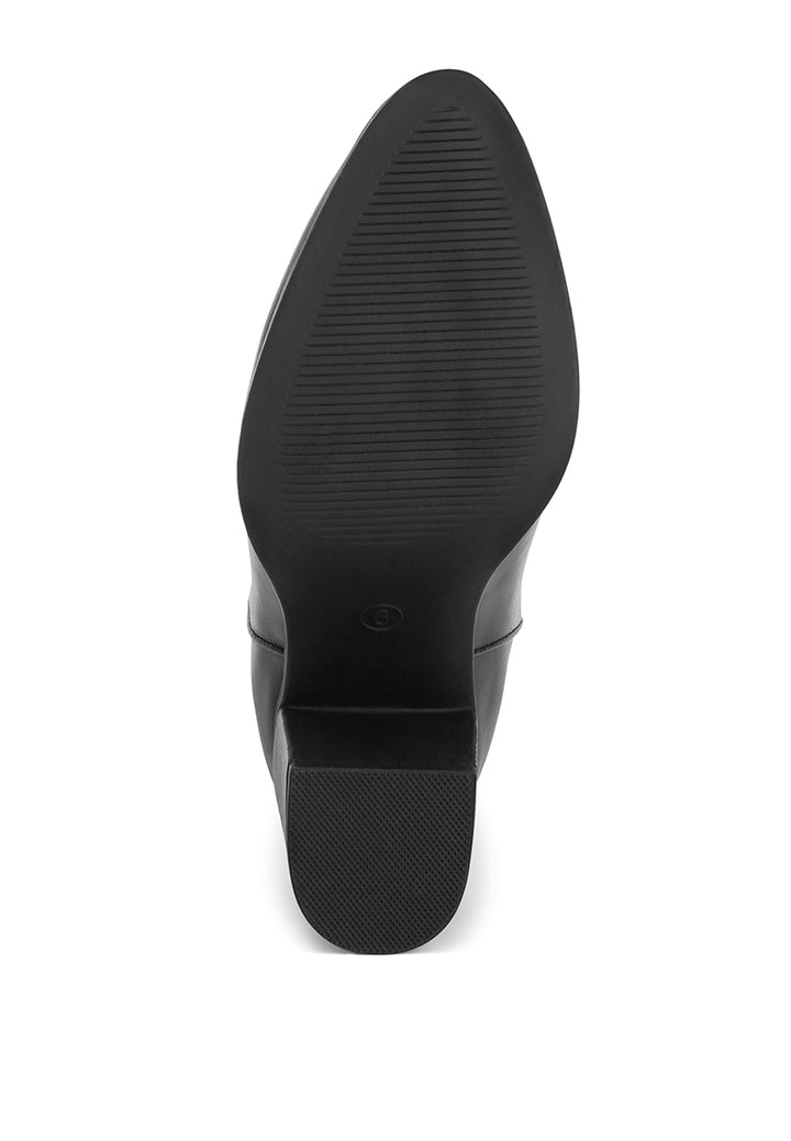 high block heel boots#color_black-smooth