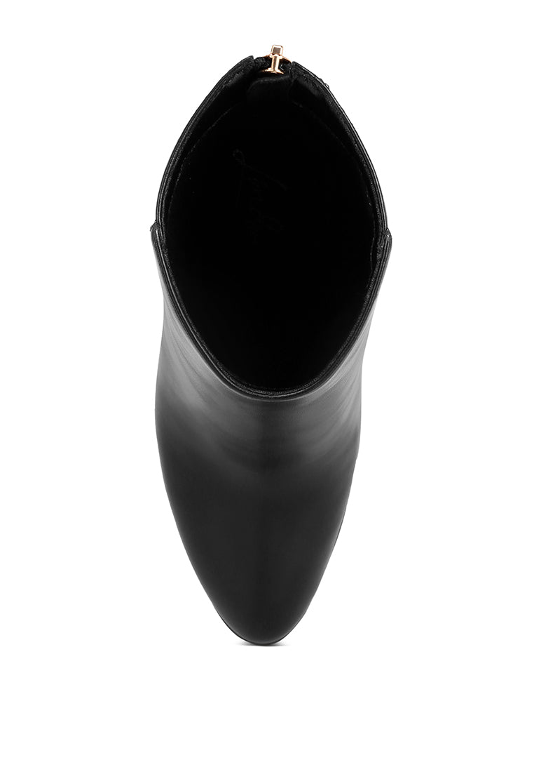 high block heel boots#color_black-smooth