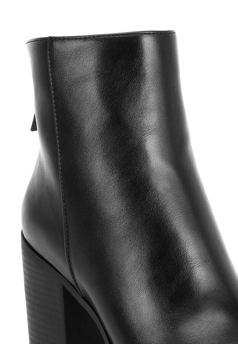 high block heel boots#color_black-smooth