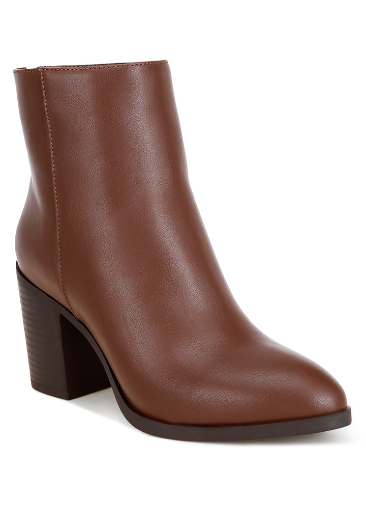 high block heel boots#color_brown-smooth