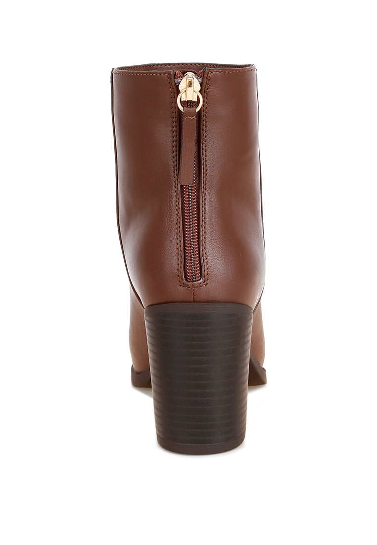 high block heel boots#color_brown-smooth