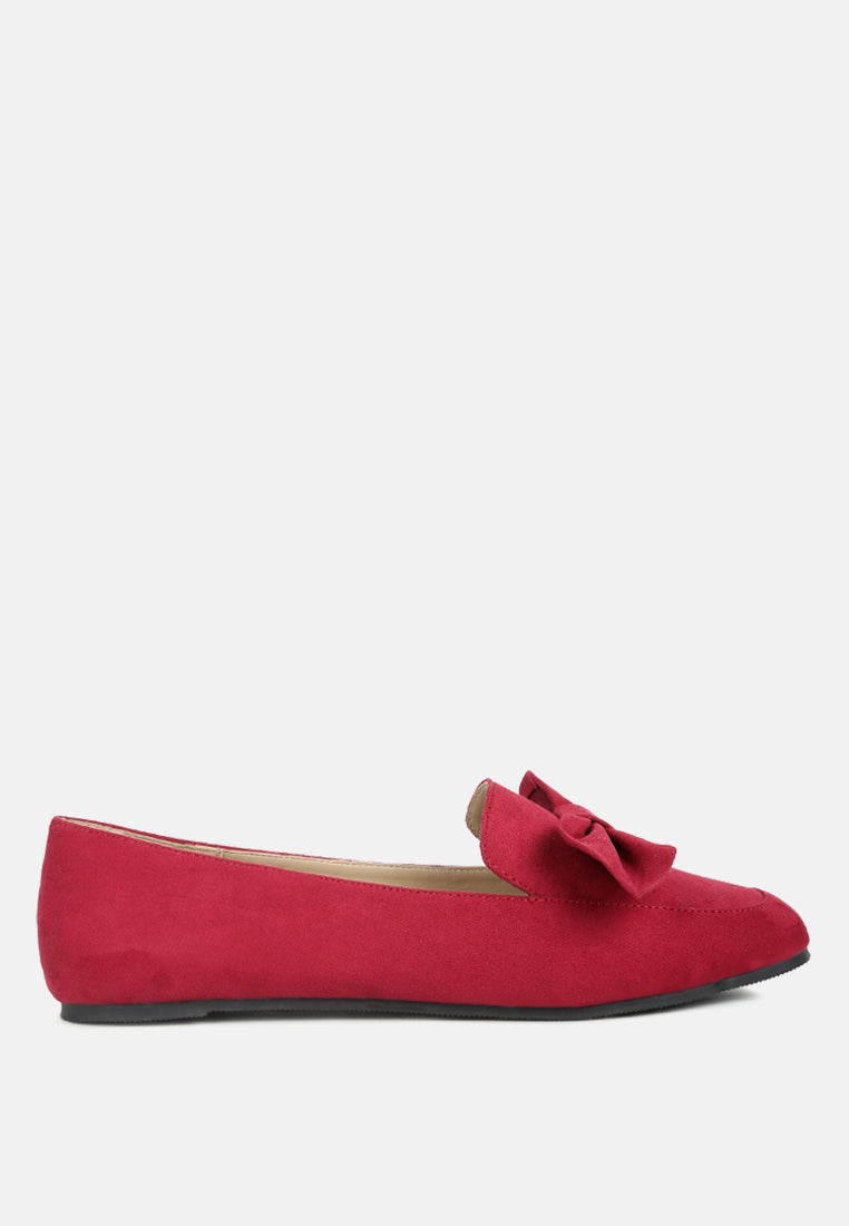 remee front bow loafers by ruw#color_red