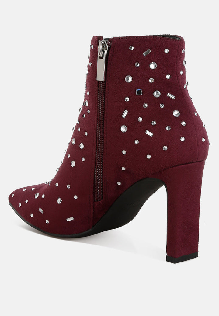 diamante embellished microfiber boots by ruw#color_burgundy