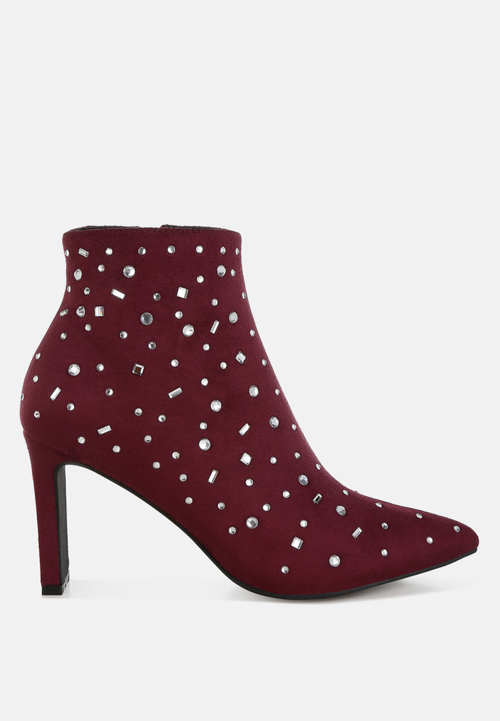 diamante embellished microfiber boots by ruw#color_burgundy