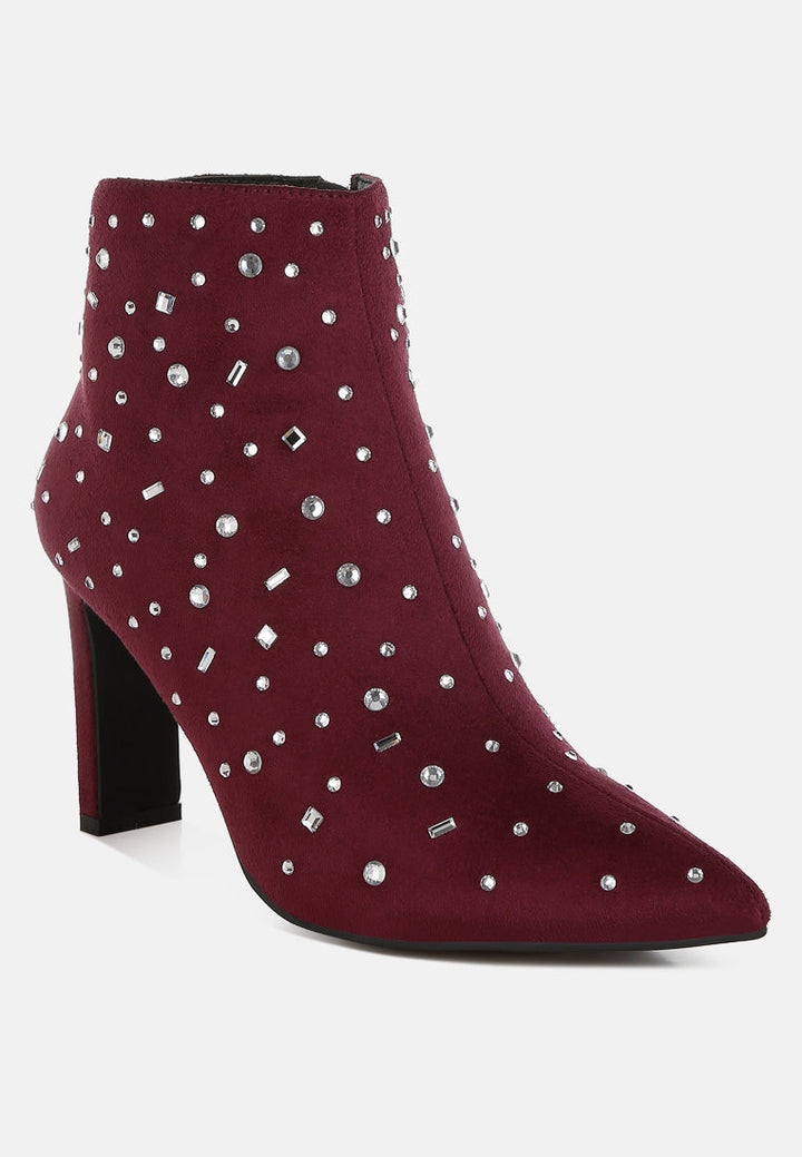 diamante embellished microfiber boots by ruw#color_burgundy