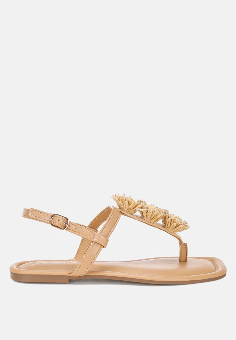 salwa floral applique thong sandals#color_natural-man-made-leather
