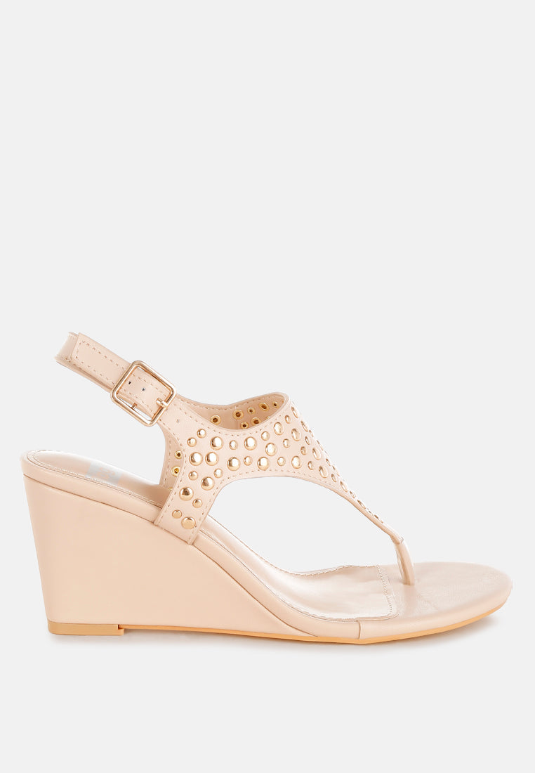 studded thong toe wedges by ruw#color_beige