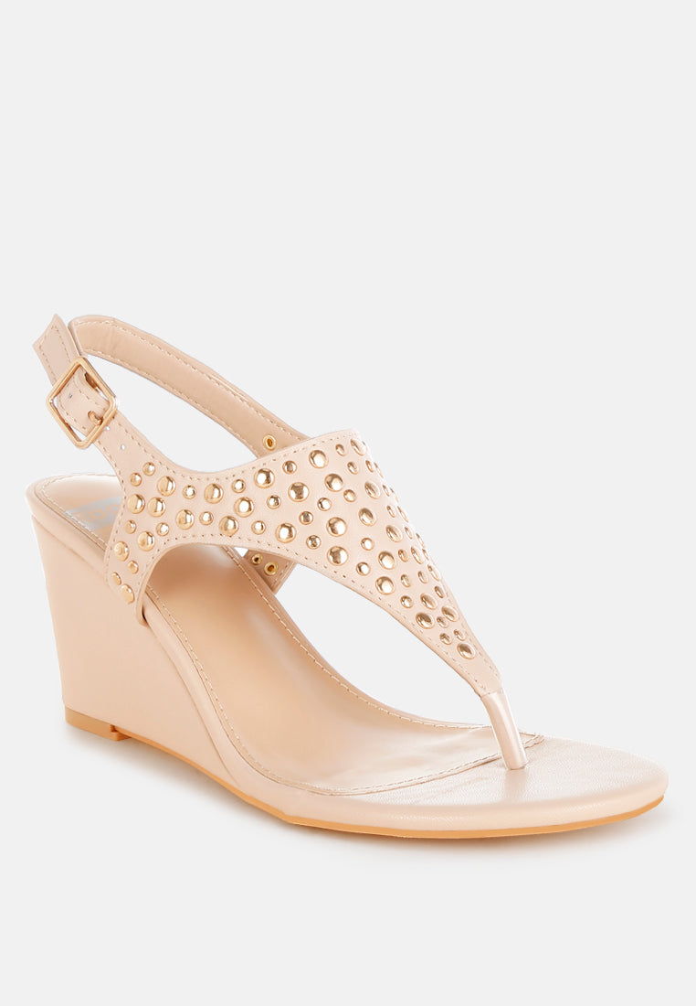 studded thong toe wedges by ruw#color_beige