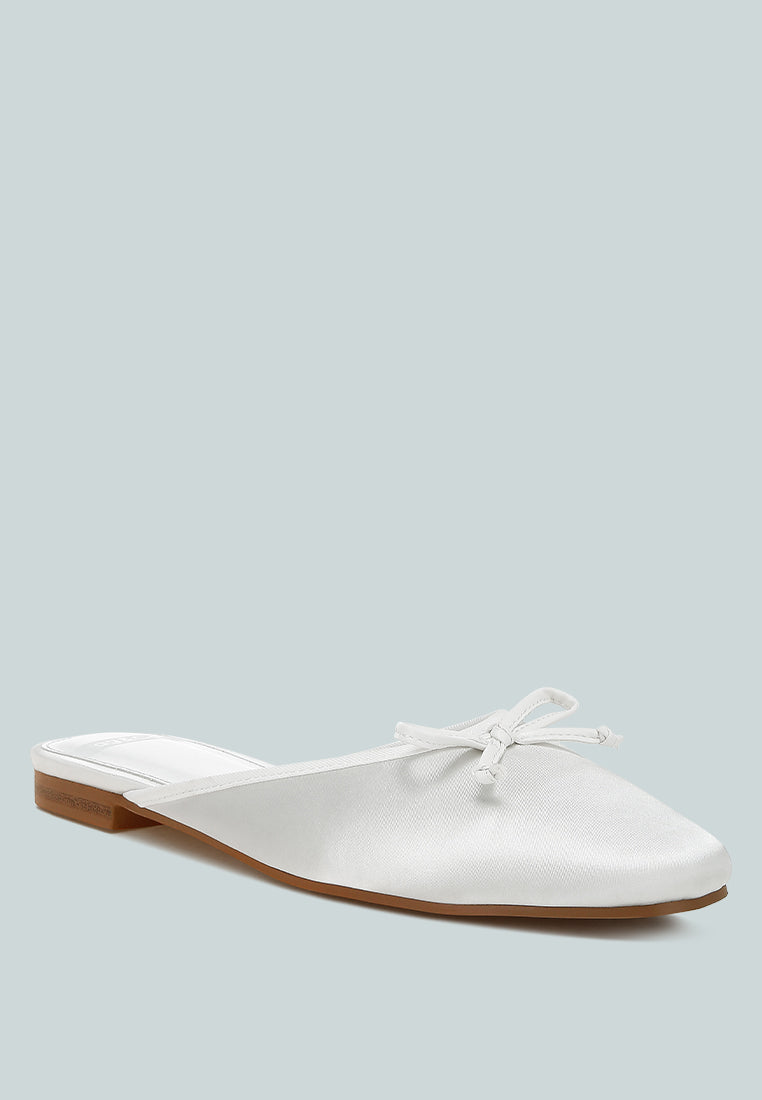 satin bow detail mules by ruw#color_white