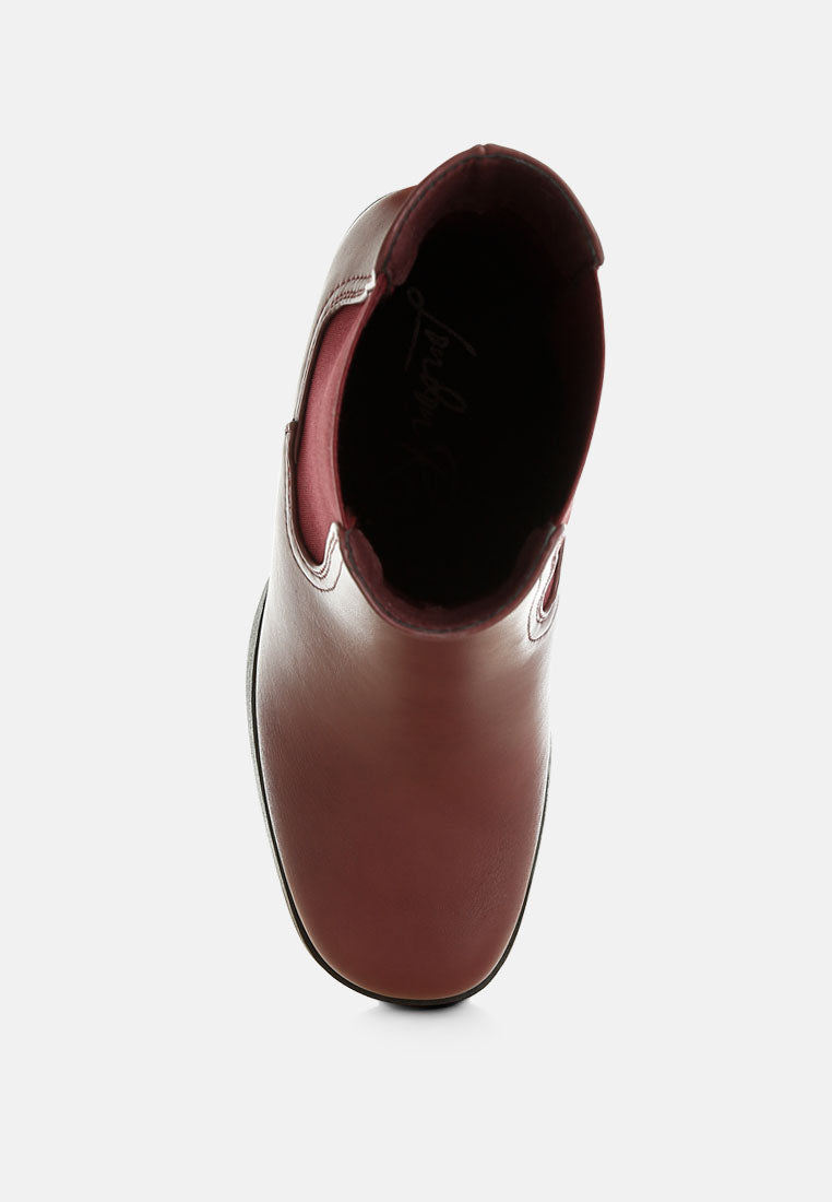scuala faux leather chelsea boots#color_burgundy