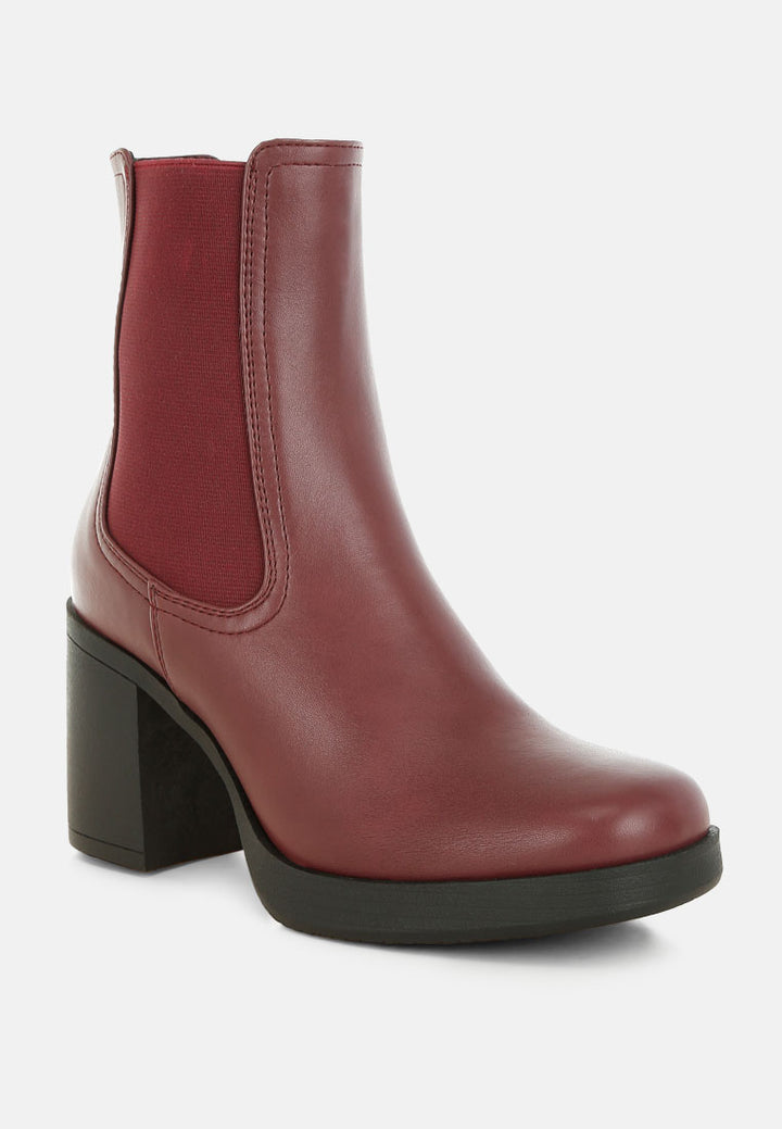 scuala faux leather chelsea boots#color_burgundy