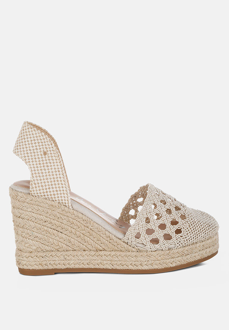 sea breeze woven lace-up espadrille wedges by ruw#color_beige