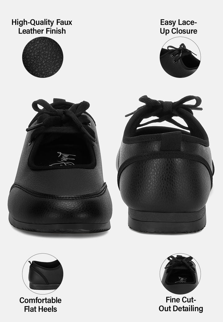 selka lace up women sneakers#color_black-smooth