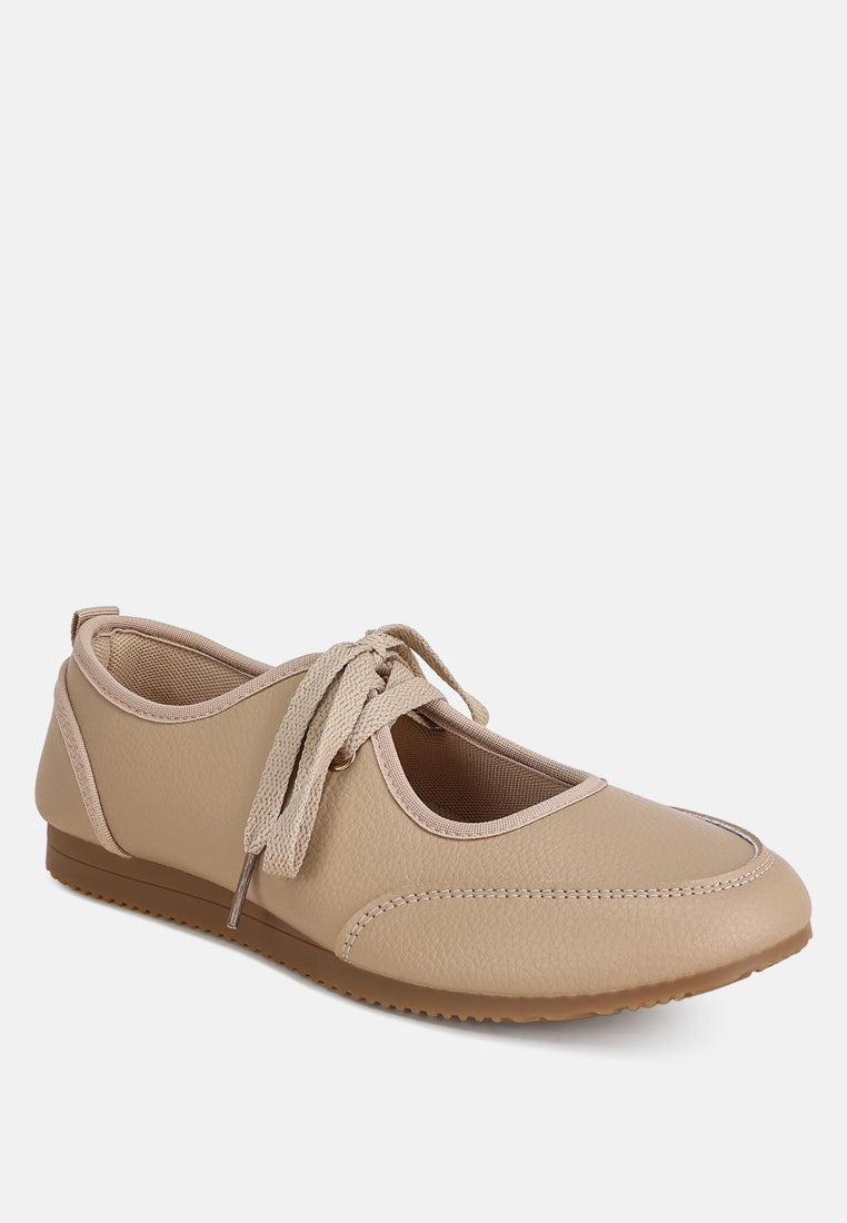 selka lace up women sneakers#color_beige-smooth
