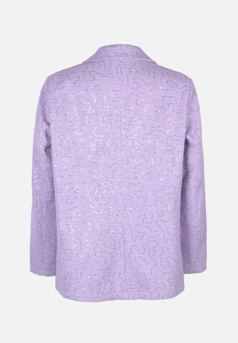 sequin embellished oversized blazer by ruw#color_lilac